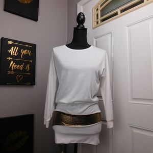 🌻 Long White Shirt With Gold Embellishments